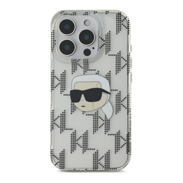 Karl Lagerfeld IML Karl Head Electroplated iPhone 16 Pro kemény hátlap tok, átlátszó