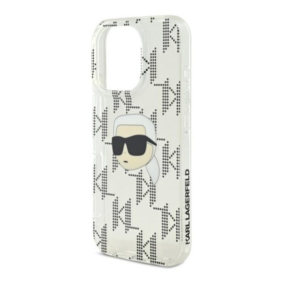 Karl Lagerfeld IML Karl Head Electroplated iPhone 16 Pro kemény hátlap tok, átlátszó