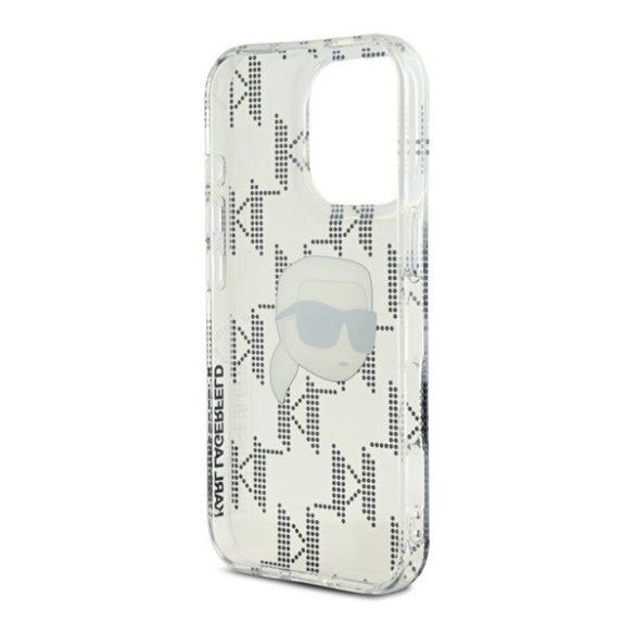 Karl Lagerfeld IML Karl Head Electroplated iPhone 16 Pro kemény hátlap tok, átlátszó