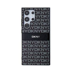 DKNY Repeat Pattern Tonal Stripe Samsung S24 Ultra hátlap tok, fekete