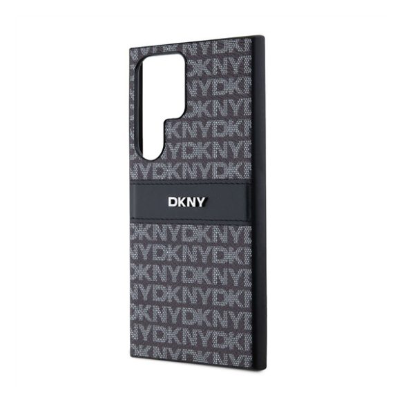 DKNY Repeat Pattern Tonal Stripe Samsung S24 Ultra hátlap tok, fekete