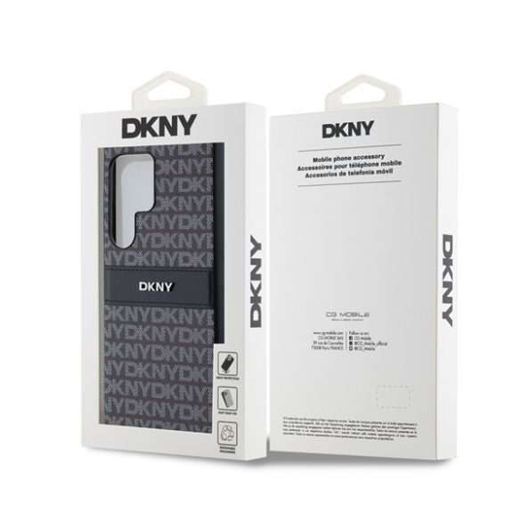 DKNY Repeat Pattern Tonal Stripe Samsung S24 Ultra hátlap tok, fekete