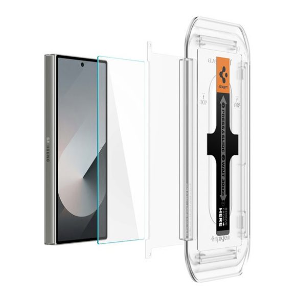 Samsung Galaxy Z Fold6 SM-F956B, Kijelzővédő fólia, ütésálló fólia az íves részre nem hajlik rá!), Tempered Glass (edzett üveg), tükröződésmentes, Előlapi kijelzőre, Spigen Ez Fit Anti-Reflection, Clear, 2 db / csomag