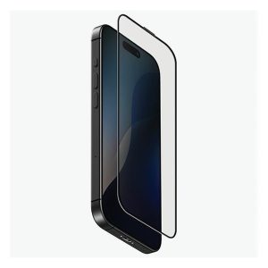 Apple iPhone 15 Plus / 16 Plus, Kijelzővédő fólia, ütésálló fólia (az íves részre is!), Tempered Glass (edzett üveg), Uniq Optix Vivid, fekete