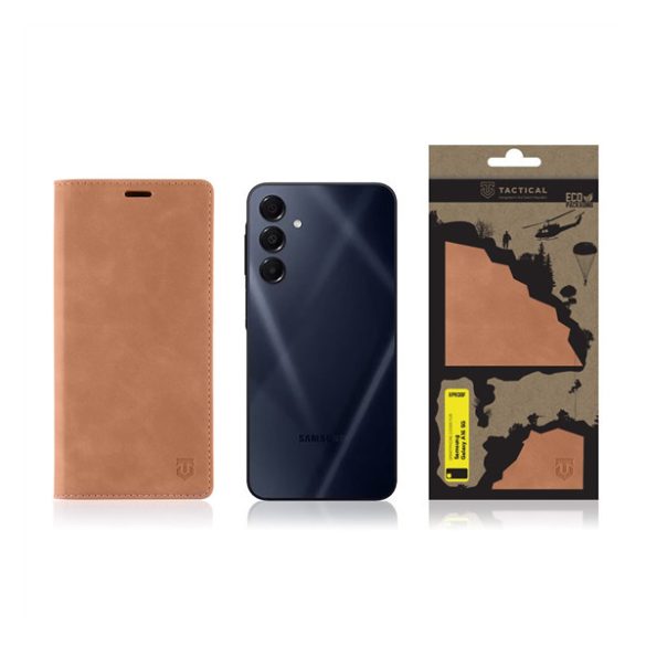 Samsung Galaxy A16 4G / A16 5G SM-A165F / A166B, Oldalra nyíló tok, stand, kártyatartóval, Tactical Xproof, barna