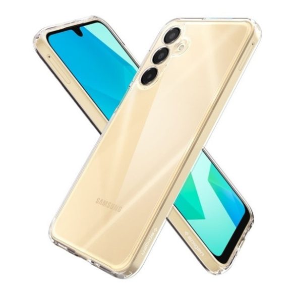 Samsung Galaxy A16 4G / A16 5G SM-A165F / A166B, Műanyag hátlap védőtok + szilikon keret, Spigen Ultra Hybrid, átlátszó