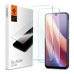   Samsung Galaxy A16 4G / A16 5G / A17 4G / A17 5G, Kijelzővédő fólia, (az íves részre NEM hajlik rá!), Tempered Glass (edzett üveg), Spigen Glastr Slim, Clear, 2 db / csomag