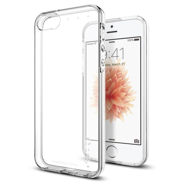 Apple iPhone 5 / 5S / SE, Szilikon tok, Spigen Liquid Air Armor, átlátszó
