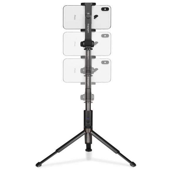 Selfie bot, 18 - 70 cm, 295°-ban forgatható, exponáló gombbal, bluetooth-os, v4.0, tripod állvány funkció, Spigen Velo S540W, fekete