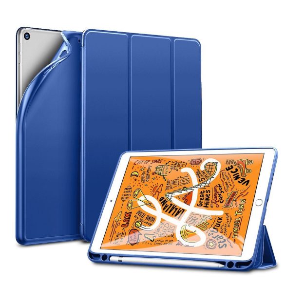 Apple iPad Mini 4 / iPad Mini (2019), mappa tok, Apple Pencil tartóval, Smart Case, ESR Rebound, kék