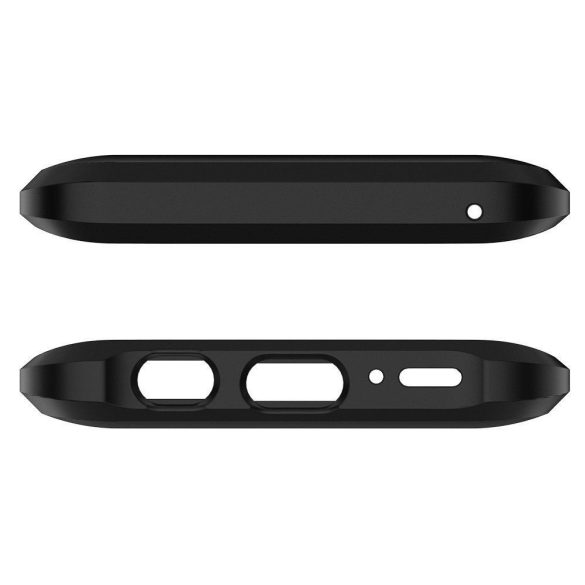 Apple iPhone 11 Pro Max, Szilikon tok + műanyag hátlap, kitámasztóval, Spigen Tough Armor, fekete