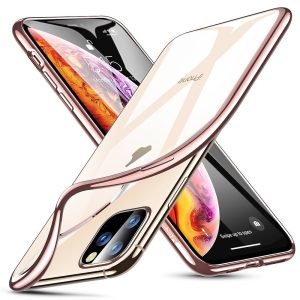 Apple iPhone 11 Pro Max, Szilikon tok, ESR Essential Crown, átlátszó/vörösarany