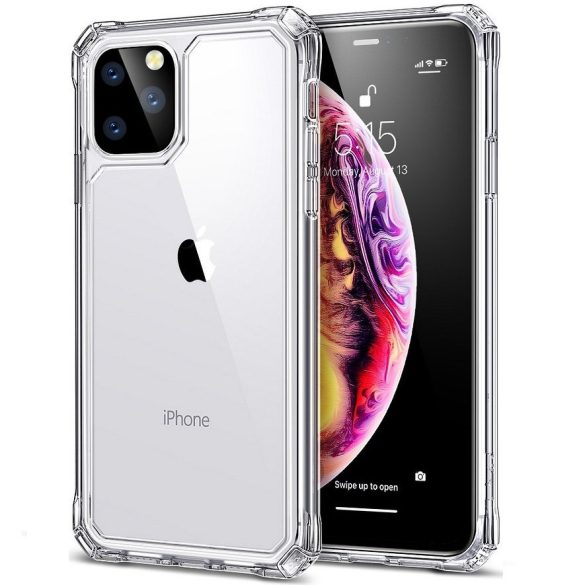 Apple iPhone 11 Pro, Szilikon tok, műanyag hátlappal, légpárnás sarok, közepesen ütésálló, ESR Air Armor, átlátszó