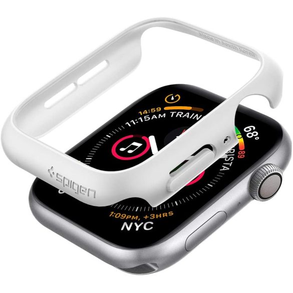 Apple Watch 4-6, SE (40mm), Műanyag védőkeret, szíj nélkül, Spigen Thin Fit, fehér