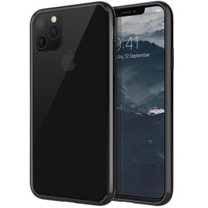 Apple iPhone 11 Pro, Szilikon keret + műanyag hátlap, közepesen ütésálló, légpárnás sarok, Uniq Lifepro Xtreme, átlátszó/fekete