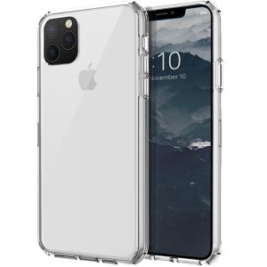 Apple iPhone 11 Pro Max, Szilikon keret + műanyag hátlap, közepesen ütésálló, légpárnás sarok, Uniq Lifepro Xtreme, átlátszó