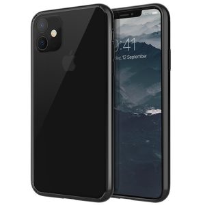 Apple iPhone 11, Szilikon keret + műanyag hátlap, közepesen ütésálló, légpárnás sarok, Uniq Lifepro Xtreme, átlátszó/fekete