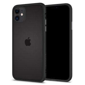 Apple iPhone 11, Szilikon védőkeret + műanyag hátlap, közepesen ütésálló, Spigen Ciel Cyril Color Brick, áttetsző/fekete