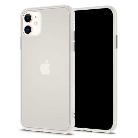 Apple iPhone 11, Szilikon védőkeret + műanyag hátlap, közepesen ütésálló, Spigen Ciel Cyril Color Brick, áttetsző/fehér