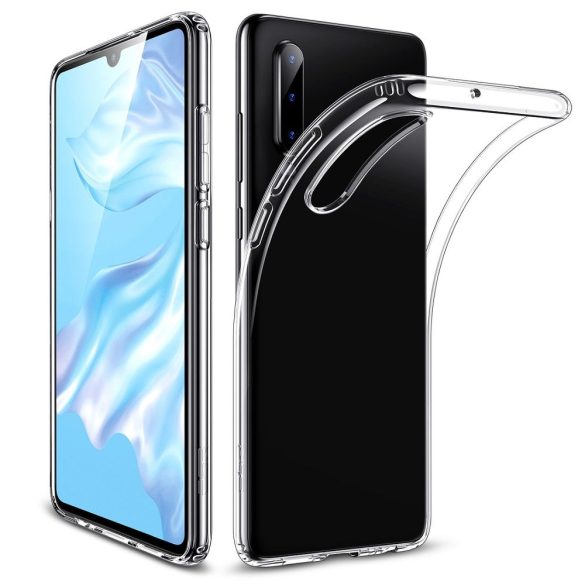 Huawei P30, Szilikon tok, ultravékony, közepesen ütésálló, légpárnás sarok, ESR Essential Zero, átlátszó