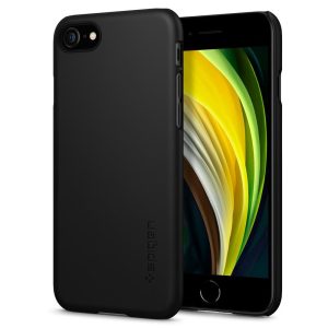 Apple iPhone 7 / 8 / SE (2020) / SE (2022), Műanyag hátlap védőtok, Spigen Thin Fit, fekete