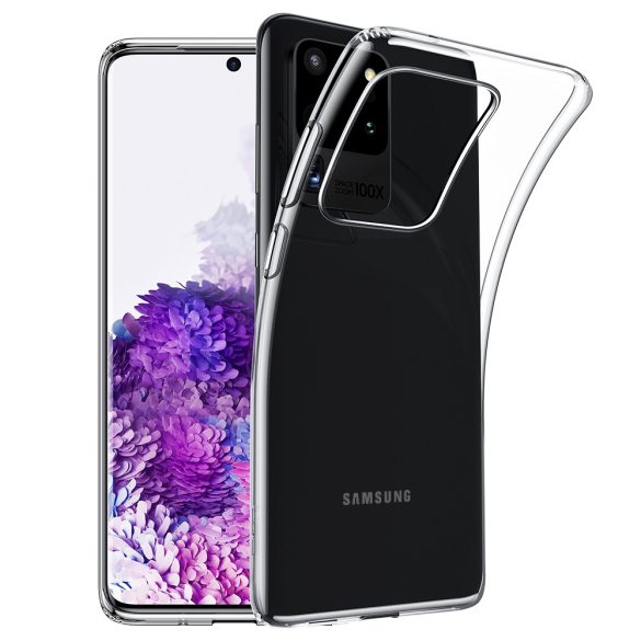 Samsung Galaxy S20 Ultra 5G SM-G988, Szilikon tok, ultravékony, közepesen ütésálló, légpárnás sarok, ESR Essential Zero, átlátszó