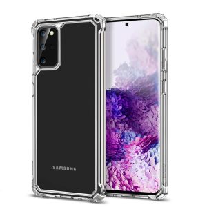 Samsung Galaxy S20 Plus / S20 Plus 5G SM-G985 / G986, Szilikon tok, műanyag hátlappal, légpárnás sarok, közepesen ütésálló, ESR Air Armor, átlátszó