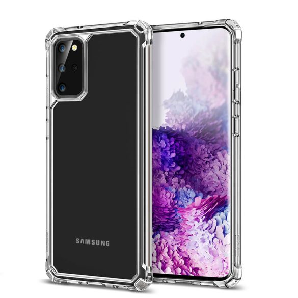 Samsung Galaxy S20 Plus / S20 Plus 5G SM-G985 / G986, Szilikon tok, műanyag hátlappal, légpárnás sarok, közepesen ütésálló, ESR Air Armor, átlátszó