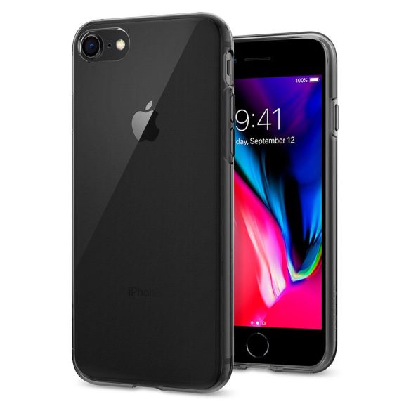 Apple iPhone 7 / 8 / SE (2020) / SE (2022), Szilikon tok, Spigen Liquid Crystal, átlátszó/füst