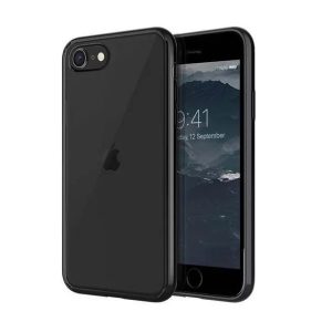 Apple iPhone 7 / 8 / SE (2020) / SE (2022), Szilikon keret + műanyag hátlap, közepesen ütésálló, légpárnás sarok, Uniq Lifepro Xtreme, átlátszó/fekete