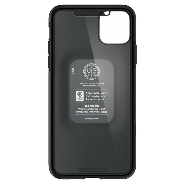 Apple iPhone 11, Műanyag hátlap védőtok (elő- és hátlapi) + Tempered Glass (edzett üveg), Spigen Thin Fit 360, fekete