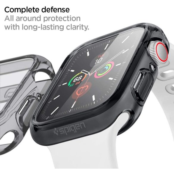 Apple Watch 4-6, SE (40mm), Szilikon védőkeret, ütésálló, szíj nélkül, Spigen Ultra Hybrid, átlátszó