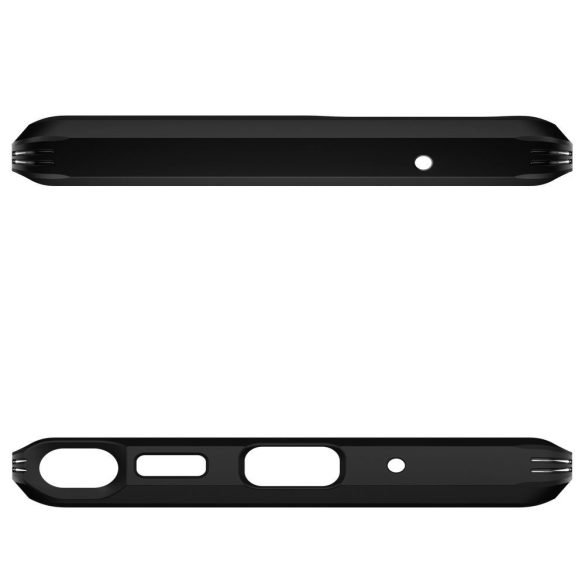 Samsung Galaxy Note 20 / 20 5G SM-N980 / N981, Szilikon tok + műanyag hátlap, kitámasztóval, Spigen Tough Armor, fekete