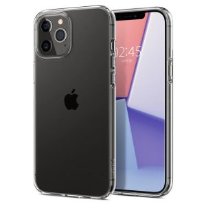 Apple iPhone 12 / 12 Pro, Szilikon tok, Spigen Crystal Flex, átlátszó