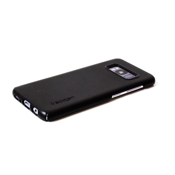 Apple iPhone 12 Pro Max, Műanyag hátlap védőtok, Spigen Thin Fit, fekete