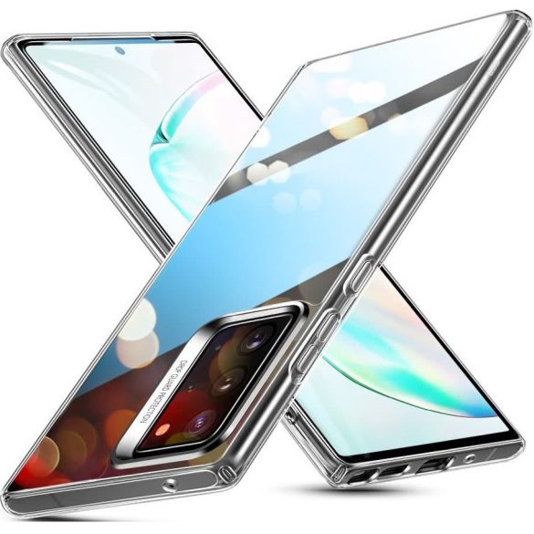 Samsung Galaxy Note 20 Ultra / 20 Ultra 5G SM-N985 / N986, Szilikon védőkeret, edzett üveg hátlap, ESR Ice Shield, átlátszó