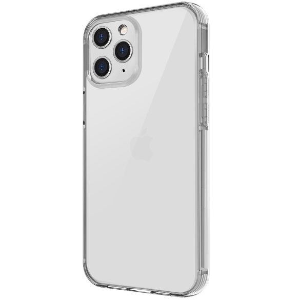 Apple iPhone 12 Pro Max, Szilikon tok, közepesen ütésálló, légpárnás keret, Uniq Hybrid Air Fender, átlátszó