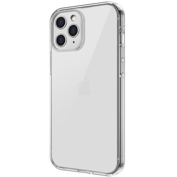 Apple iPhone 12 / 12 Pro, Műanyag hátlap védőtok, szilikon belső, közepesen ütésálló, Uniq Clarion, átlátszó