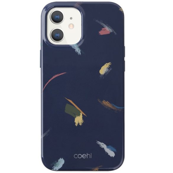 Apple iPhone 12 Mini, Szilikon tok, közepesen ütésálló, festés minta, Uniq Coehl Reverie, színes/kék