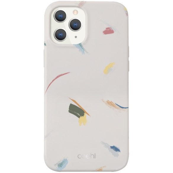 Apple iPhone 12 Pro Max, Szilikon tok, közepesen ütésálló, festés minta, Uniq Coehl Reverie, színes/fehér