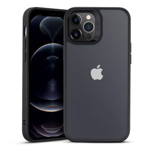 Apple iPhone 12 / 12 Pro, Műanyag hátlap védőtok + szilikon keret, ESR Classic Hybrid, átlátszó/fekete