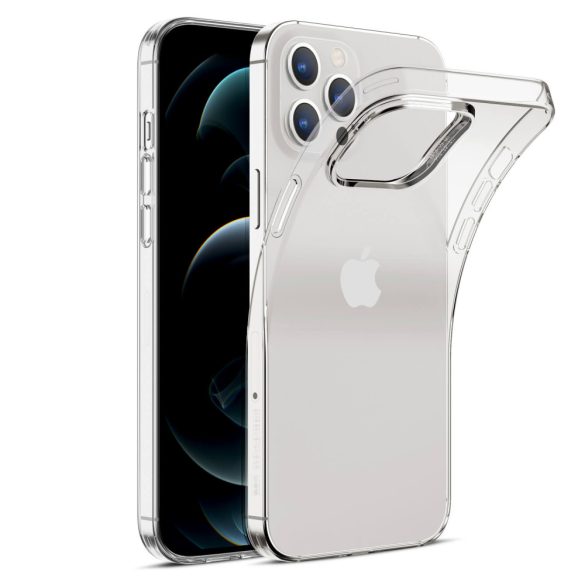 Apple iPhone 12 / 12 Pro, Szilikon tok, ultravékony, közepesen ütésálló, légpárnás sarok, ESR Project Zero, átlátszó