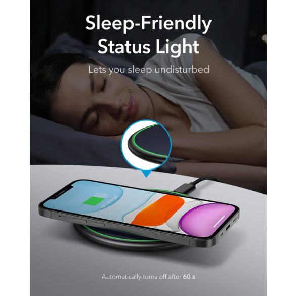 Apple iPhone 12 Mini / 12 / 12 Pro / 12 Pro Max, Vezeték nélküli töltő, Qi Wireless, 7.5W, ESR HaloLock Magsafe, sötétkék