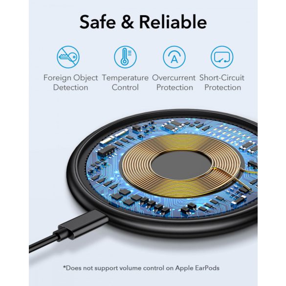Apple iPhone 12 Mini / 12 / 12 Pro / 12 Pro Max, Vezeték nélküli töltő, Qi Wireless, 7.5W, ESR HaloLock Magsafe, sötétkék