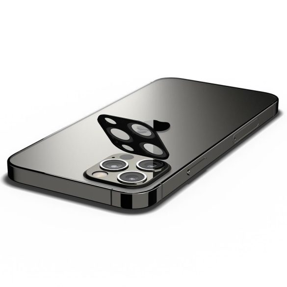 Apple iPhone 12 Pro, Kamera lencsevédő fólia, ütésálló fólia, Tempered Glass (edzett üveg), Spigen Glastr Optik, ezüst, 2 db / csomag