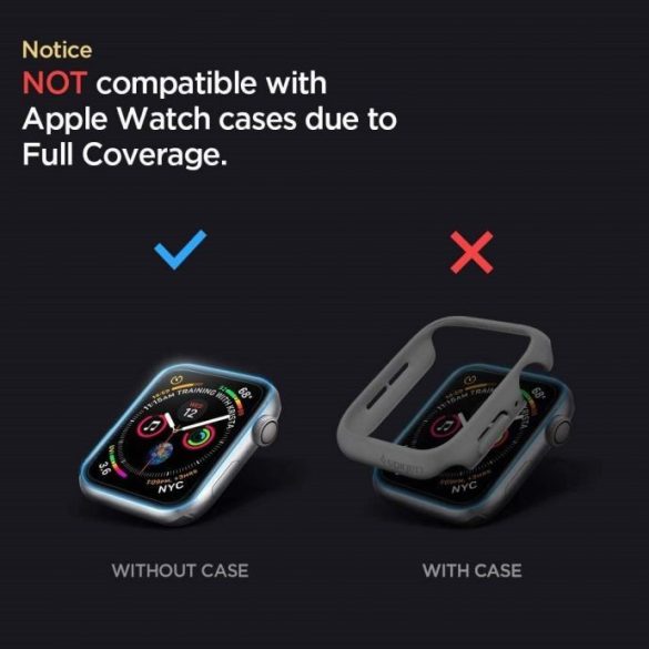 Apple Watch 4-6, SE (44mm), Kijelzővédő fólia, ütésálló fólia (az íves részre is!), Tempered Glass (edzett üveg), Spigen Pro Ez Fit, Clear, 2 db / csomag