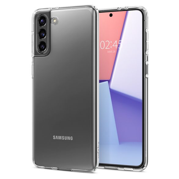 Samsung Galaxy S21 5G SM-G991, Szilikon tok, Spigen Liquid Crystal, átlátszó