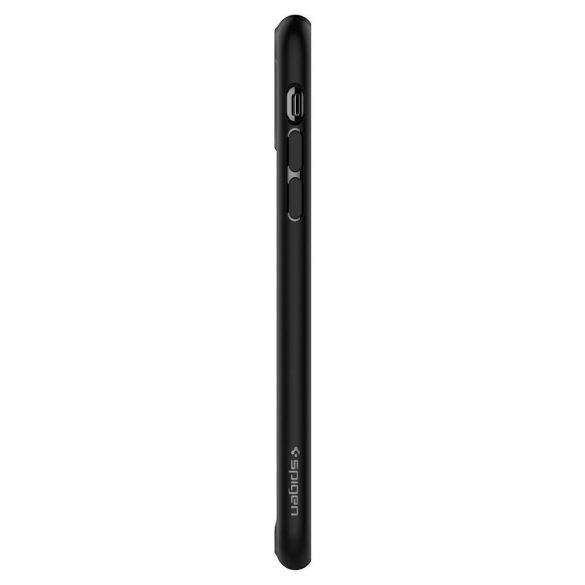 Samsung Galaxy S21 5G SM-G991, Műanyag hátlap védőtok + szilikon keret, Spigen Ultra Hybrid, átlátszó/fekete