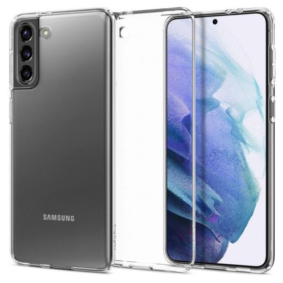 Samsung Galaxy S21 Plus 5G SM-G996, Szilikon tok, Spigen Crystal Flex, átlátszó