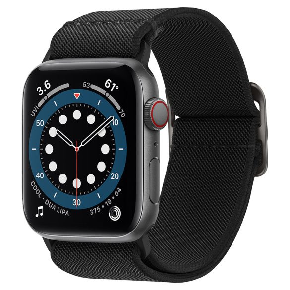 Apple Watch 1-6, SE (42 / 44 mm), szövet pótszíj, Spigen Lite Fit, fekete